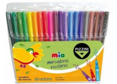 Marcadores Pizzini Mia x 20 Colores Largos